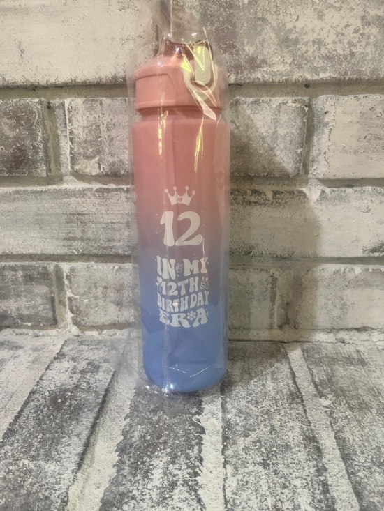 Other - Pink to Blue Gradient '12' Birthday Water Bottle